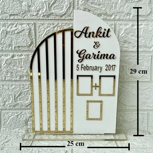 Customized Wedding Thumb Impression Board Marriage Couple Thumb Board Wedding Gift Thumb Print Frame with Personalised Embellishments Finger Print Gift