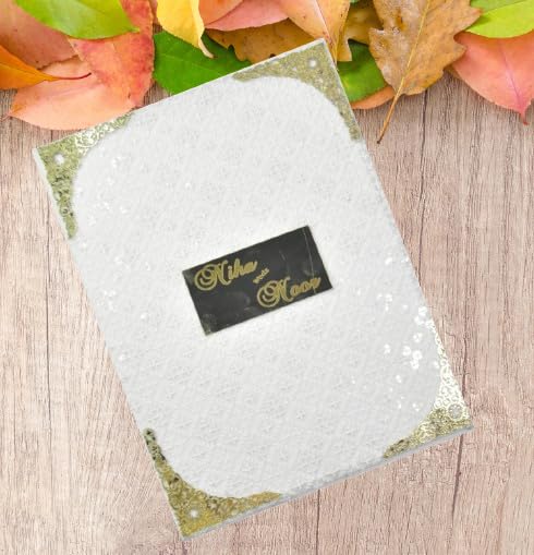 Customised Fancy Nikah Nama Booklet (White) Nikah Sign And Thumb Impression Booklet Wedding Gift Customised The Name Of Bride And Groom