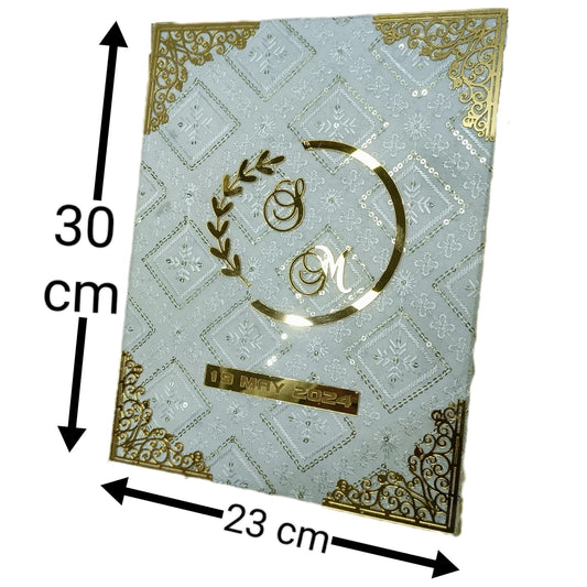 CUSTOMISED FANCY NIKAH NAMA BOOKLET (WHITE) NIKAH SIGN AND THUMB IMPRESSION BOOKLET WEDDING GIFT CUSTOMISED THE NAME OF BRIDE AND GROOM