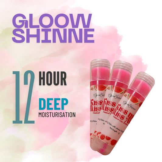 Gloww Shinne Kiss Me Miss Me Tinted Lip Balm – Watermelon Tint with Vitamin E for Soft, Hydrated, Glossy Lips