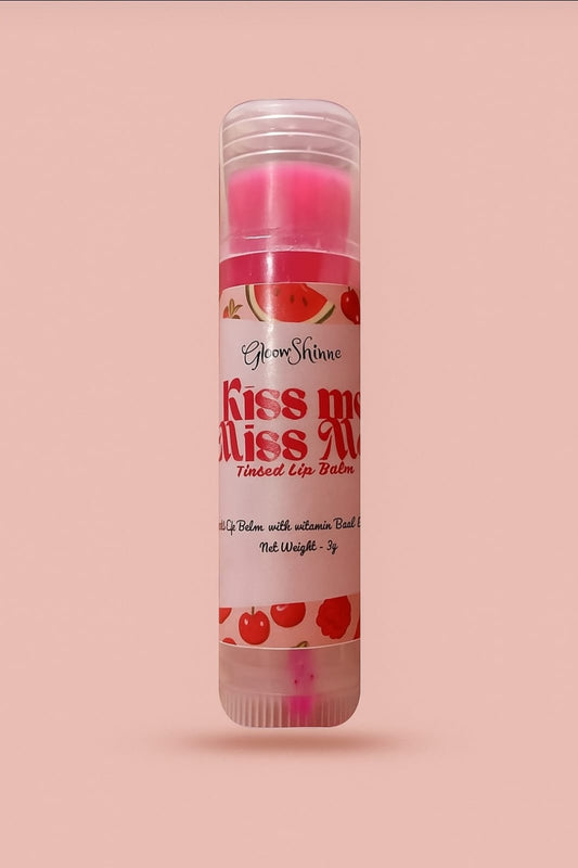 Gloww Shinne Kiss Me Miss Me Tinted Lip Balm – Watermelon Tint with Vitamin E for Soft, Hydrated, Glossy Lips