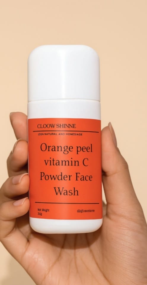 Gloww Shinne Orange Peel Vitamin C Powder Face Wash – Brightening Exfoliating Cleanser for Smooth, Radiant Skin