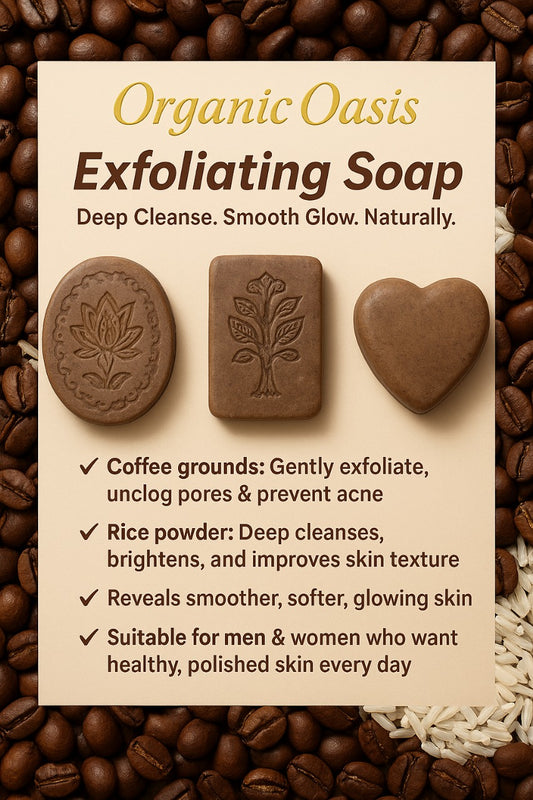 Organic Oasis Saffron Brightening Soap & Coffee Exfoliating Soap – Handcrafted Radiance and Deep Cleanse Bars for Luminous, Polished Skin